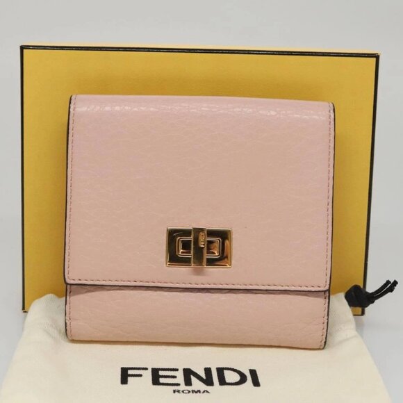 FENDI Peek A Boo Wallet Leather Pink Auth 105912V - Picture 11 of 16